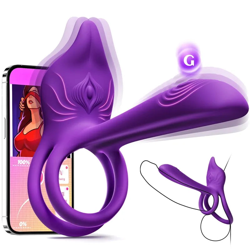 🎁bboji™ Enchanted Girl Luxe Smart Vibrating Ring – App-Controlled Pleasure for Couples 💫